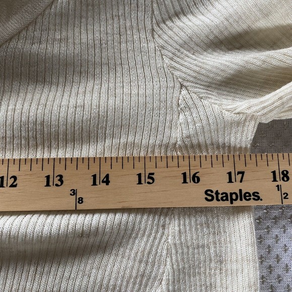 Anthropologie Sleeping on Snow Wool Linen Cowl Neck Cream Sweater lightweight M - Picture 4 of 8